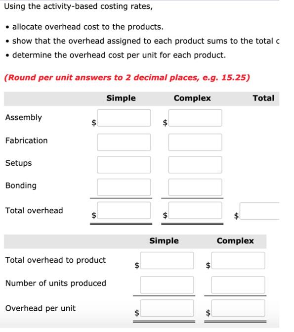 bells and whistles. The company has always allocated overhead costs to products