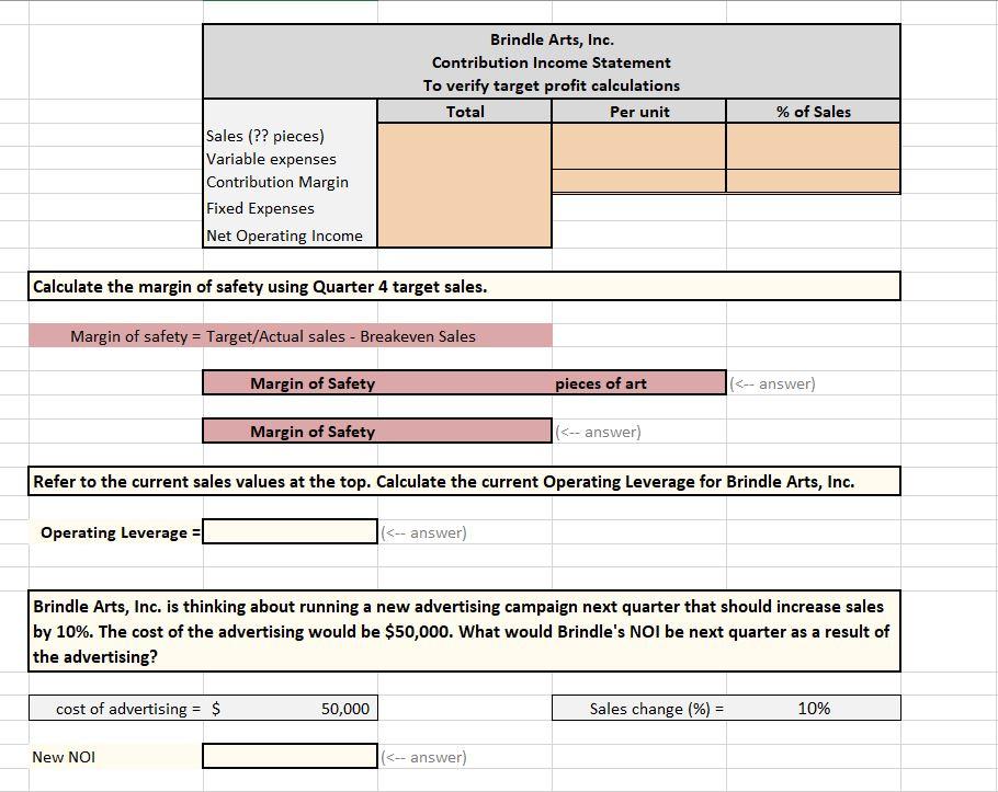 sells artwork and has the following income statement for Quarter 3, 2020: