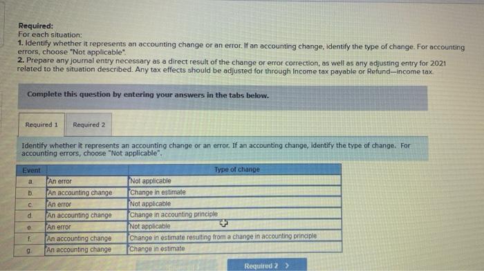 the debit and credit amounts Problem 20-13 (Algo) Accounting changes and error