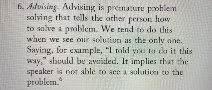 not always the best response when trying to help a person with