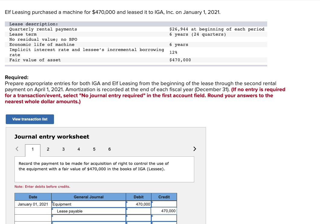 NeeNeed help with only these journal entries please Elf Leasing purchased a