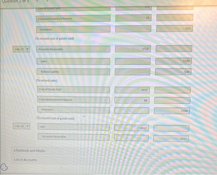 system. Feb. 2. Sold \$1.151 of merchandise to Andrew Noren on account,