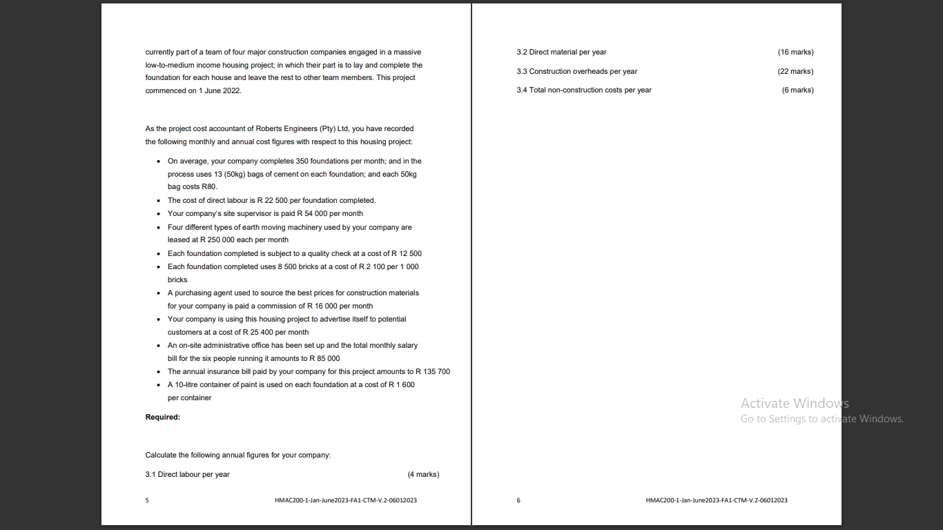 Question 3 (48 marks) Roberts Engineers (Pty) Ltd has been in the