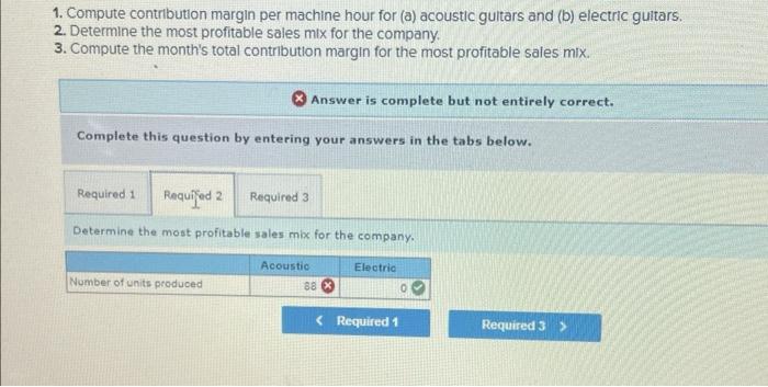 per Guitar Maximum Guitar Sales per Month M Acoustic: Variable Cost: $95