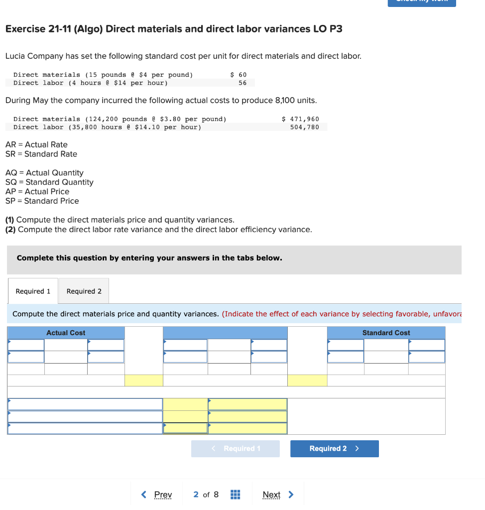 can i get an answer to both requirements please Exercise 21-11 (Algo)