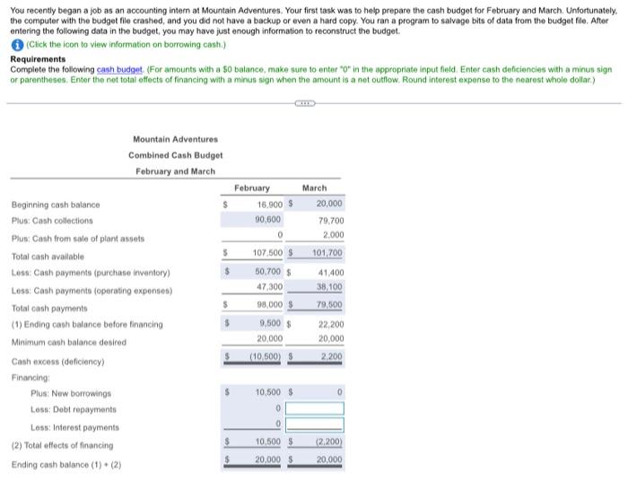 please find the two missing values will upvote thankyou You recently began