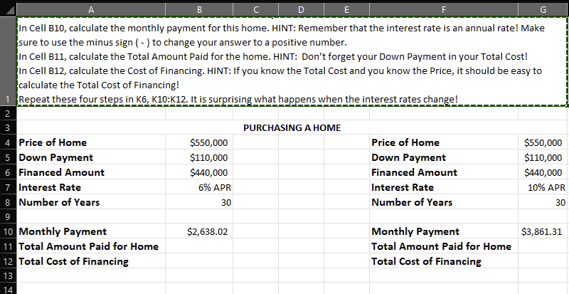  In Cell B6, use a function to calculate the amount of