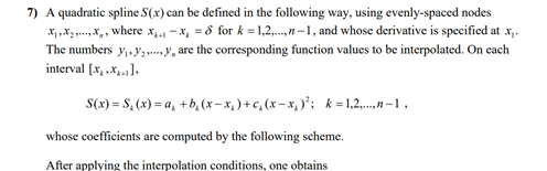 Continuation of problem already given code, just modify it %%%%%%%%%%%%%%%%%%%%% compute spline