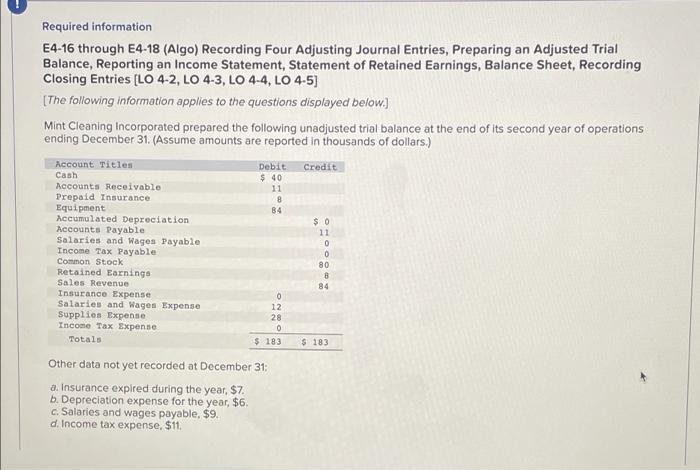 of Retained Earnings, Balance Sheet, Recording Closing Entries (LO 4-2, LO 4-3,