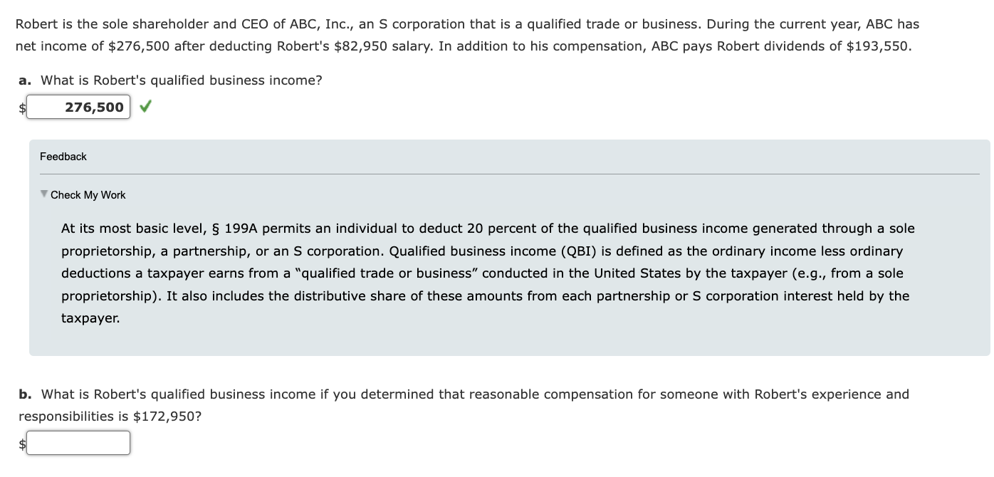 * I only need part b Robert is the sole shareholder and