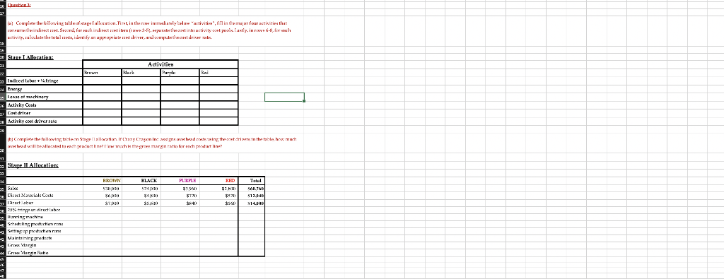  Additional info 1 Castan Completa fallowing tables are allocation. First, in