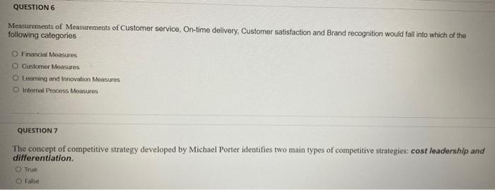 alternative course. O True O False QUESTION 18 Which would be the