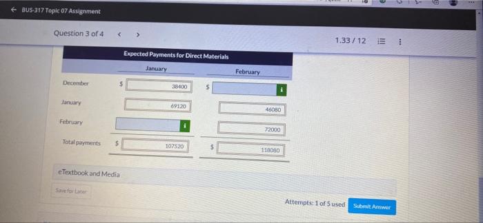 141,600 147.500 Direct labor 106,200 118,000 Manufacturing overhead 82.600 88,500 Selling and