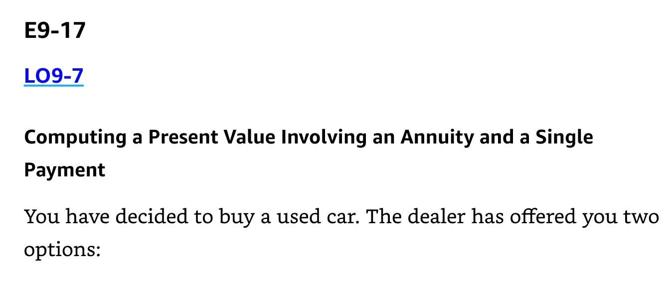  Computing a Present Value Involving an Annuity and a Single Payment