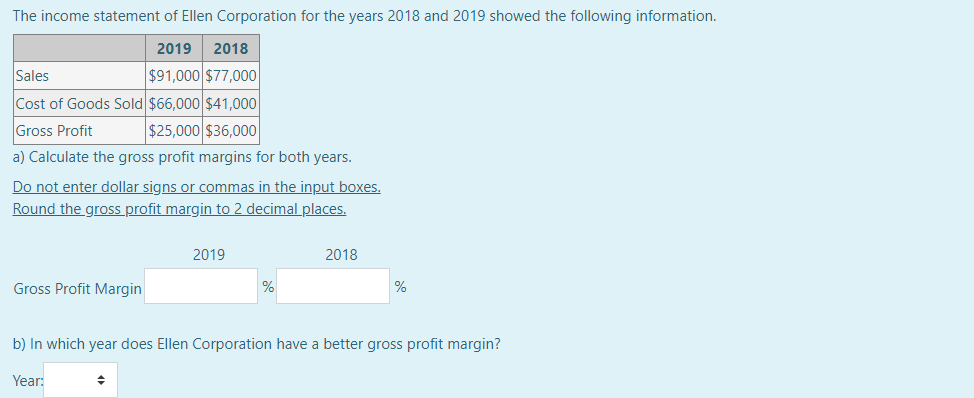 signs or commas in the input boxes. Round your answers to 2