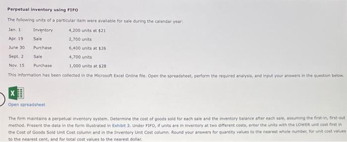 just need the remaining blanks Perpetual Inventory using FIFO The following units