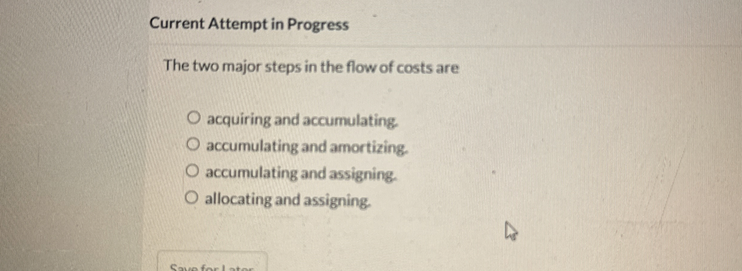  Current Attempt in Progress The two major steps in the flow