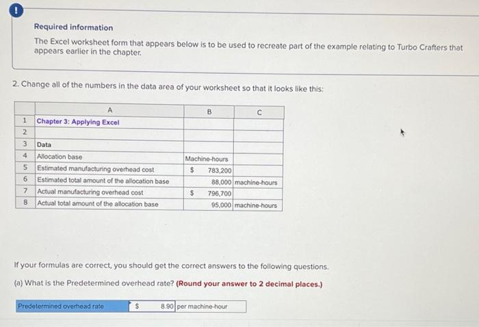 help me Required information The Excel worksheet form that appears below is