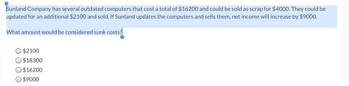  n Bunland Company has several outdated computers that cost a total