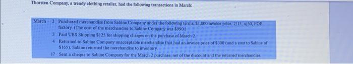 please answer who should be insuring the merchandise during shipping: Thorsten or