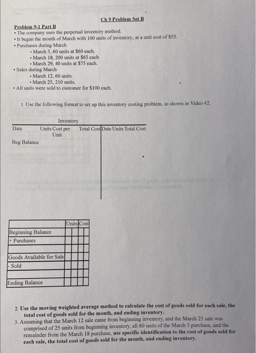 please finish this asap, thank you. Ch9 Problem Set 18 Problem 9-1