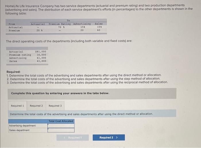  please provide step by step calulations for: 1. Determine the total