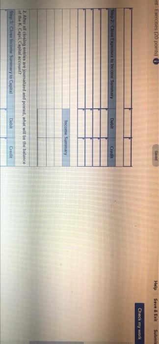 capital balance from closing entries LO C1, P2 Capri Company began the