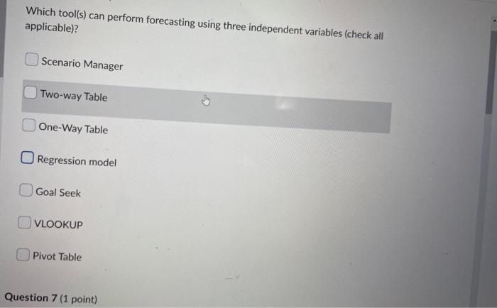 do this now now plz and select all that apply Which tool(s)