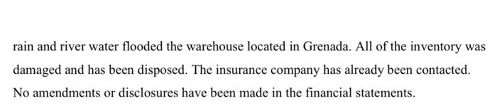 5-6 audit procedures for EACH EVENT that should be perfomed in order
