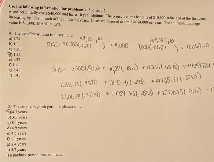 how to do 4&5 Use the following information for problems 4, 5,