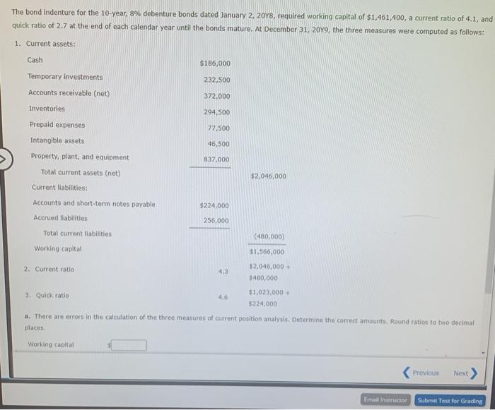  The bond indenture for the 10-year, 8% debenture bonds dated January