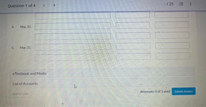 accounts shows the following. 1. The equipment depreciates $300 per month. 2.