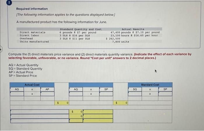DLH $11 per DLH Actual Results 47, 400 pounds $7.10 per pound