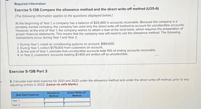 only the direct write-off method to account for uncollectible accounts However, at