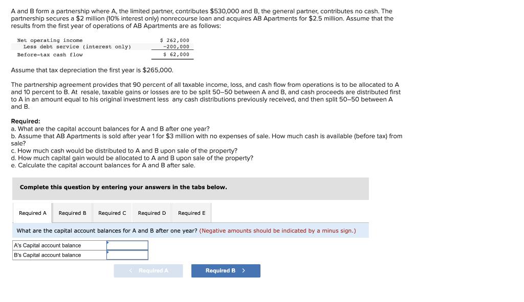 please answer all questions A and B form a partnership where A,
