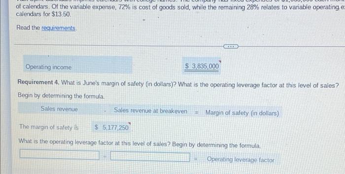 operating income (round the contribution margin ratio to two decimal places). 3.