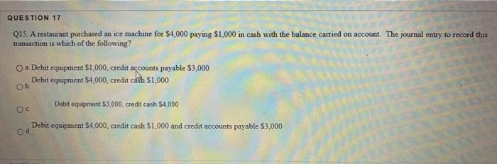 will rate you QUESTION 16 Q13. Accounts that normally have debit balances