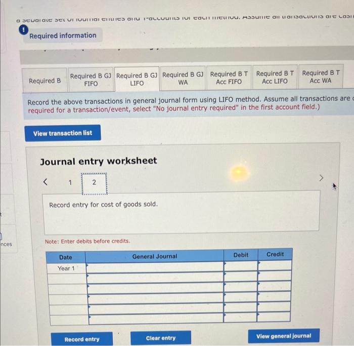 for T-shirts for Year 1 , its first year of operations: During