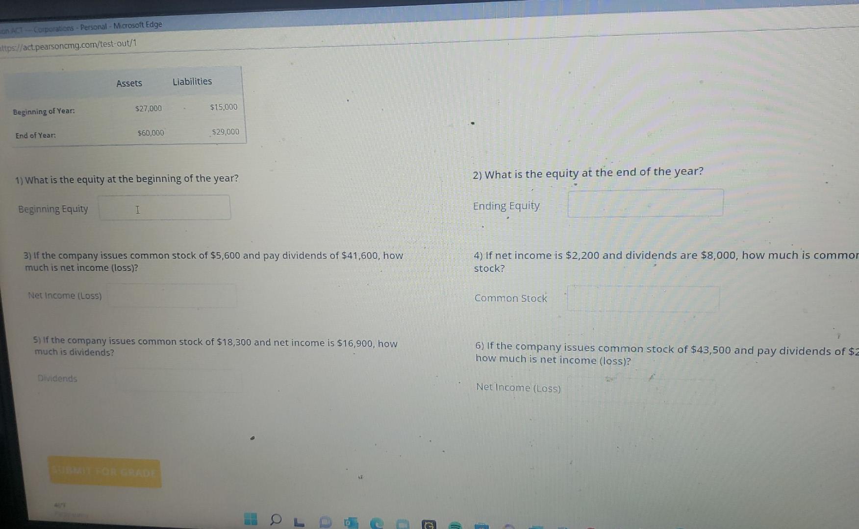  help? O ACT Corporation - Personal - Microsoft Edge https://act.pearsoncmg.com/test-out/1 Assets