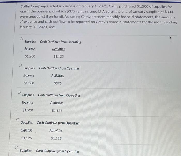 Need HELP ASAP, WILL LEAVE THUMBS UP Cathy Company started a business