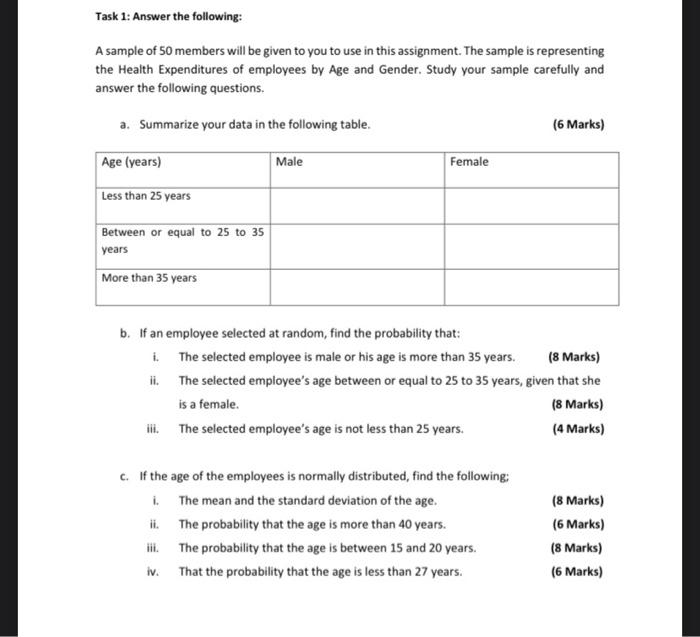 please answer you have 1 hours Task 1: Answer the following: A