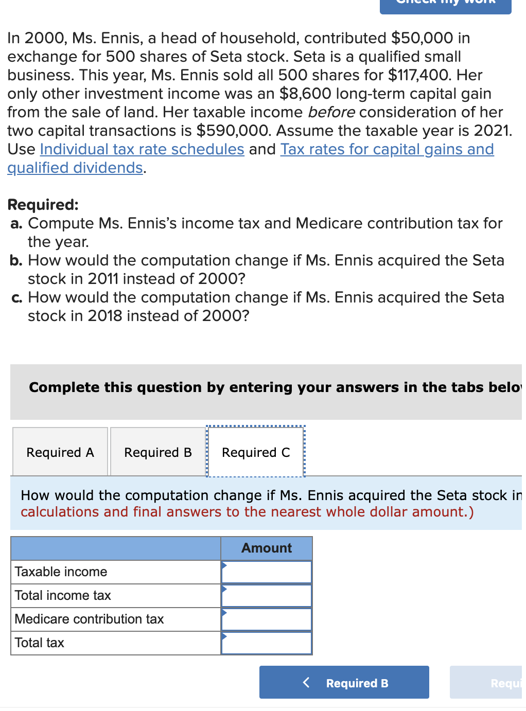 A, B, and C In 2000, Ms. Ennis, a head of