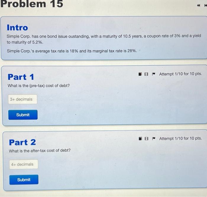 Problem 15 Part 1 and 2 Problem 15 Intro Simple Corp. has