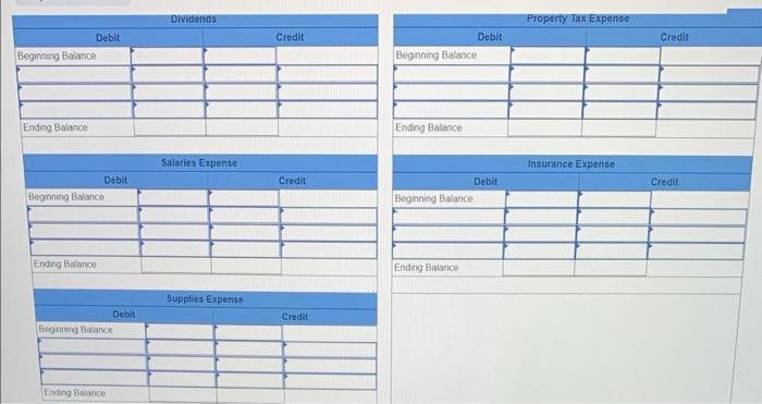 previously provided! Fill out the T charts accordingly using the information provided