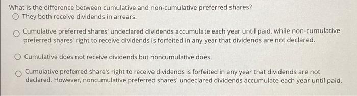 I need all answers plz. What is the difference between cumulative and