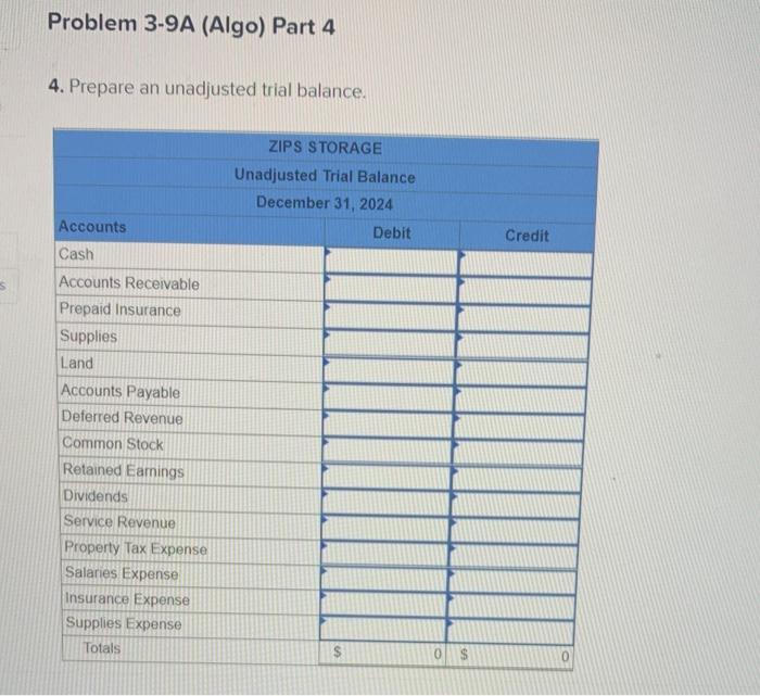 (Algo) Complete the full accounting cycle (LO3-3, 3-4, 3-5, 3-6, 3-7) [The