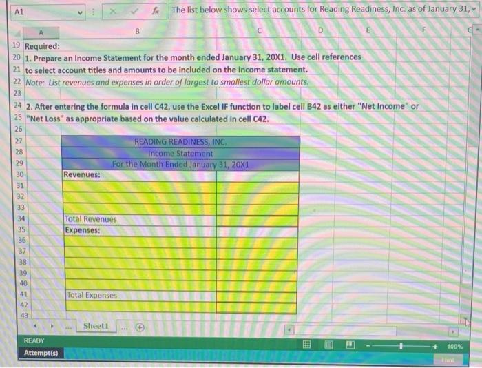 and Basic Math Functions Reading Readiness, Inc. has provided you its list