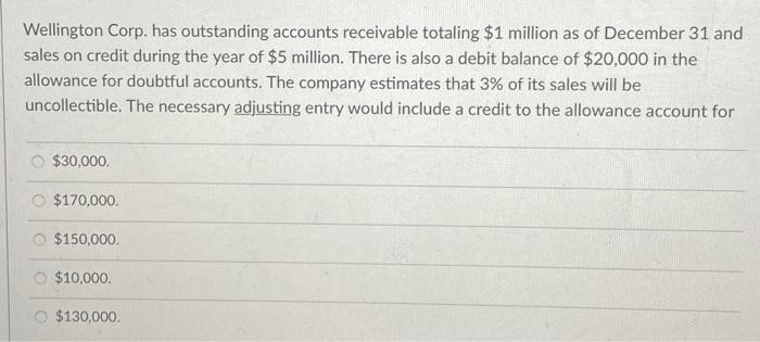 pls can i get help with this question? Wellington Corp. has outstanding