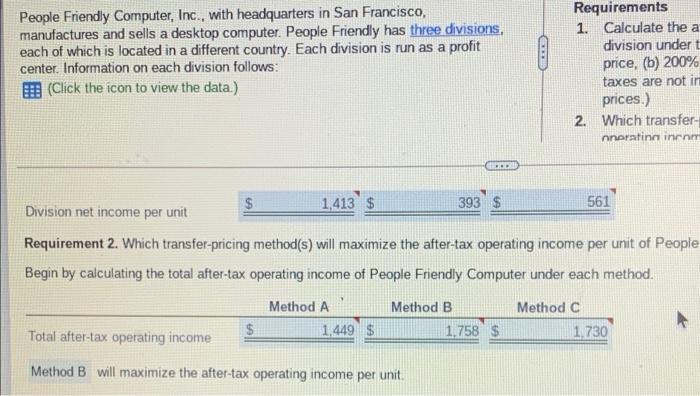 center Information on each division follows: (Click the icon to view the