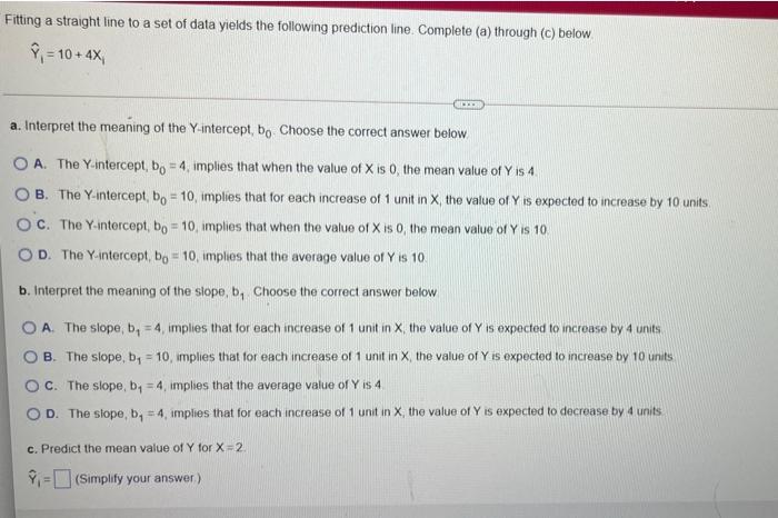 b Fitting a straight line to a set of data yields the